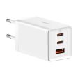 Baseus GaN5 Pro 65W Vægoplader m. 2 x USB-C & 1 x USB-A - Hvid Discount