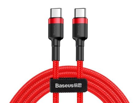 Baseus Cafule Flash 60W PD USB-C til USB-C Kabel - 2m - Rød Online Hot Sale