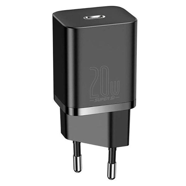 Baseus Super Si 20W Vægoplader USB-C Quick Charge - Sort on Sale