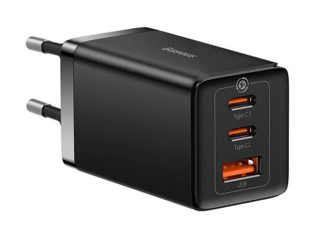 Baseus GaN5 Pro 65W Vægoplader m. 2 x USB-C & 1 x USB-A - Sort Online Hot Sale