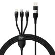 Baseus Flash Series 2 - 3-i-1 100W USB Multi Kabel m. USB-C, Lightning & Micro-USB - 1.2m - Sort Online now