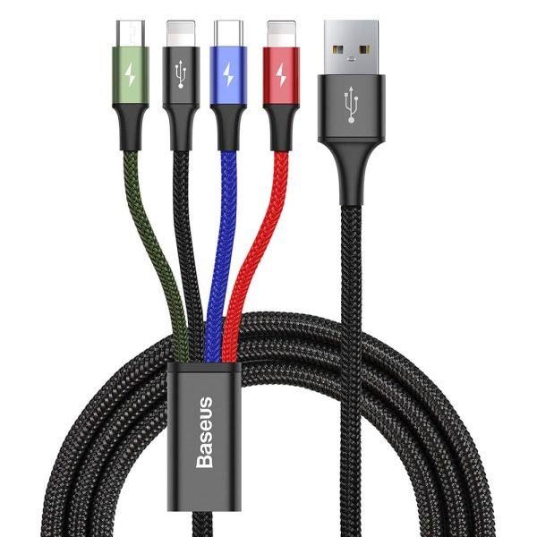 Baseus Rapid Series 4-i-1 Lightning (2 stk)   USB-C   Micro USB 3.5A Kabel 1.2m. Fashion