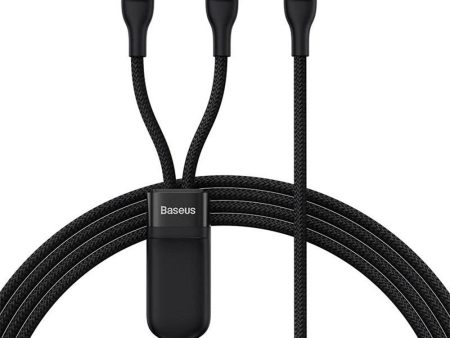 Baseus Flash Series 2-i-1 100W USB-C Multi Kabel - 1.5m - Sort on Sale