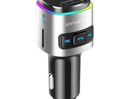 4smarts Media & Assist 2 - Biloplader m. USB-C (PD)   USB-A & Bluetooth FM Transmitter - Sølv Online Sale