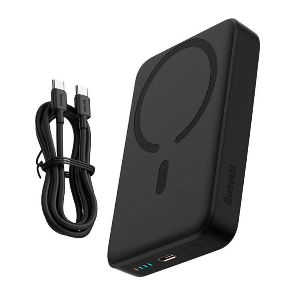 Baseus Mini 30W Magnetisk Powerbank 10.000 mAh m. USB-C PD & Qi Trådløs Opladning - MagSafe Kompatibel - Sort Hot on Sale