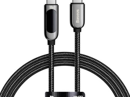 Baseus Display 100W USB-C til USB-C Kabel - 1m - Sort Fashion