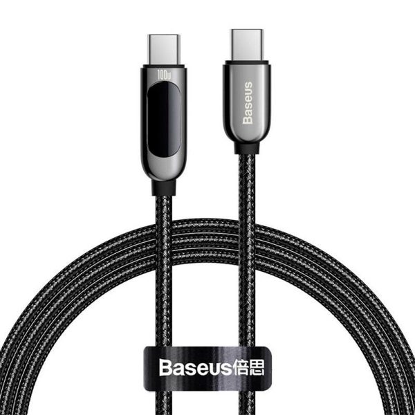 Baseus Display 100W USB-C til USB-C Kabel - 1m - Sort Fashion