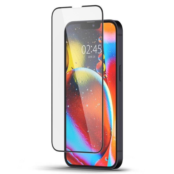 iPhone 13   13 Pro Spigen Glas.tr Hærdet Glas Skærmbeskyttelse - Sort Kant Sale