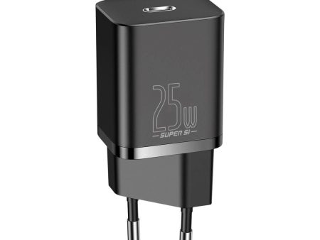 Baseus Super Si 25W Vægoplader USB-C Quick Charge - Sort Cheap