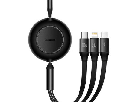 Baseus Bright Mirror 100W Multi 3-i-1 Kabel m. USB-C til USB-C, Micro-USB & Lightning - 1.1m - Sort For Sale