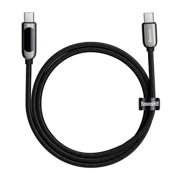 Baseus Display 100W USB-C til USB-C Kabel - 1m - Sort Fashion