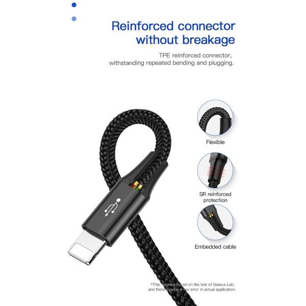 Baseus Rapid Series 4-i-1 Lightning (2 stk)   USB-C   Micro USB 3.5A Kabel 1.2m. Fashion