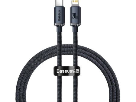 Baseus Crystal Cable USB-C til Lightning Kabel PD 20W - 1,2m - Sort Sale