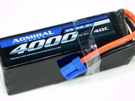 Admiral 4000mAh 6S 22.2V 40C LiPo Battery with EC5 Connector Supply