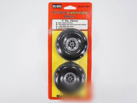 Du-Bro 76.2mm (3 ) x 25mm Treaded Lightweight PU Rubber Wheels for 4mm Axle (2 Pack) Online