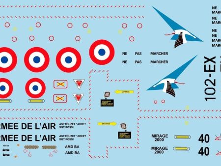 Freewing 80mm EDF Mirage 2000 Decal Sheet For Sale