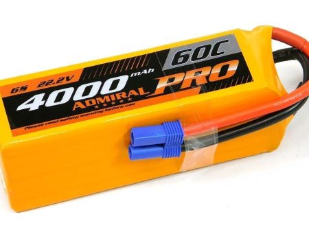 Admiral Pro 4000mAh 6S 22.2V 60C LiPo Battery with EC5 Connector Supply