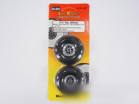 Du-Bro 63.5mm (2.5 ) x 22mm Low Bounce Treaded PU Rubber Wheels for 4mm Axle (2 Pack) Online Hot Sale