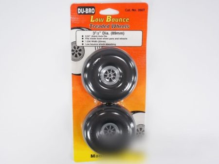 Du-Bro 88.9mm (3.5 ) Low Bounce Treaded PVC Wheels for 4mm Axle (2 Pack) Cheap