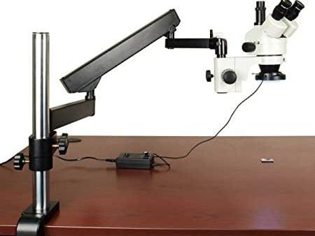 Omax 3.5x-90x Trinocular Zoom Microscope with Articulating Arm Boom Stand with 144 LED Ring Light For Cheap